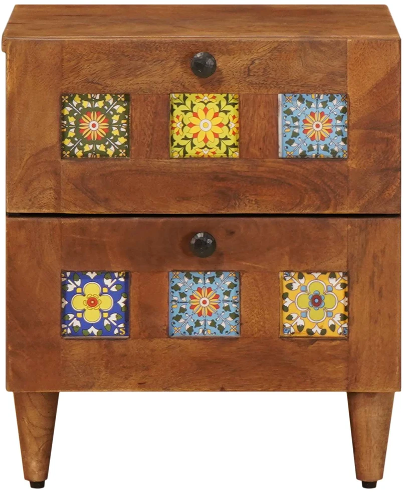 Šalia lovos spintelė 2 vnt. Ruda 40 x 33 x 46 cm