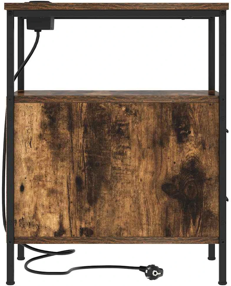 Šalia lovos spintelė 2 vnt. Rūkyta ąžuolas 30 x 48 x 61 cm
