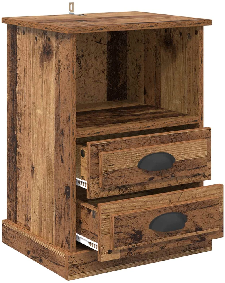 Šalia lovos spintelė 2 vnt. Senas medis 36 x 43 x 60 cm
