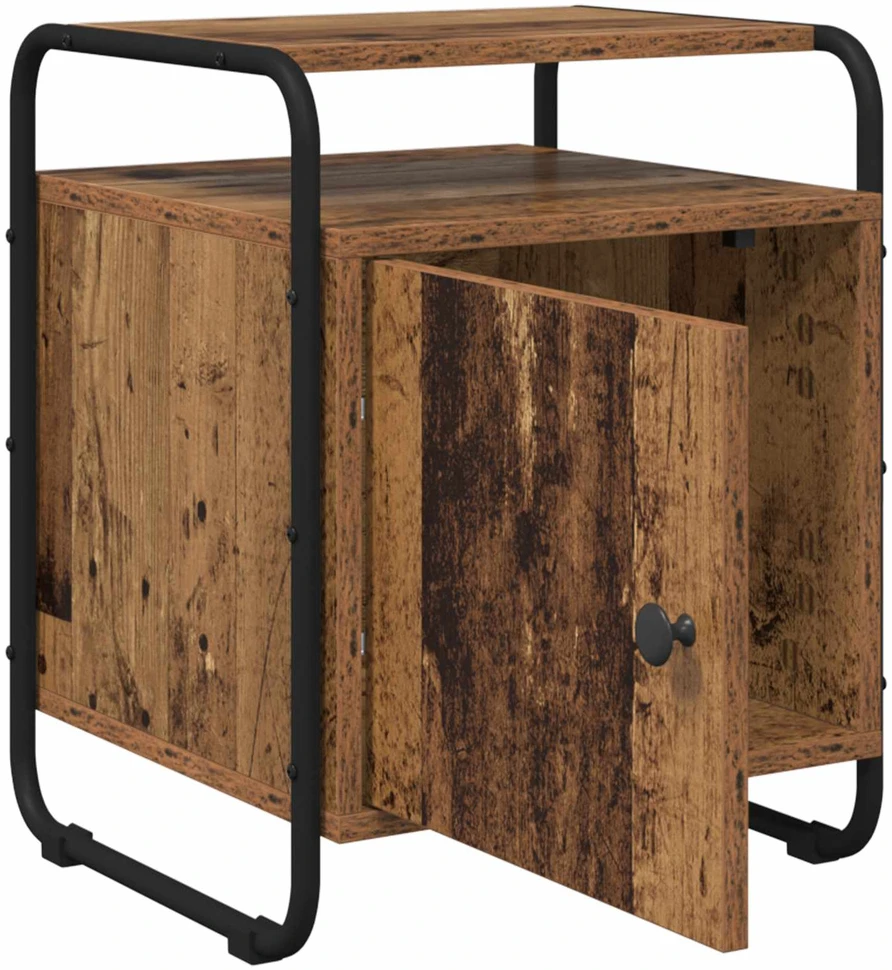 Šalia lovos spintelė 2 vnt. Sendintos medienos Apdirbta mediena