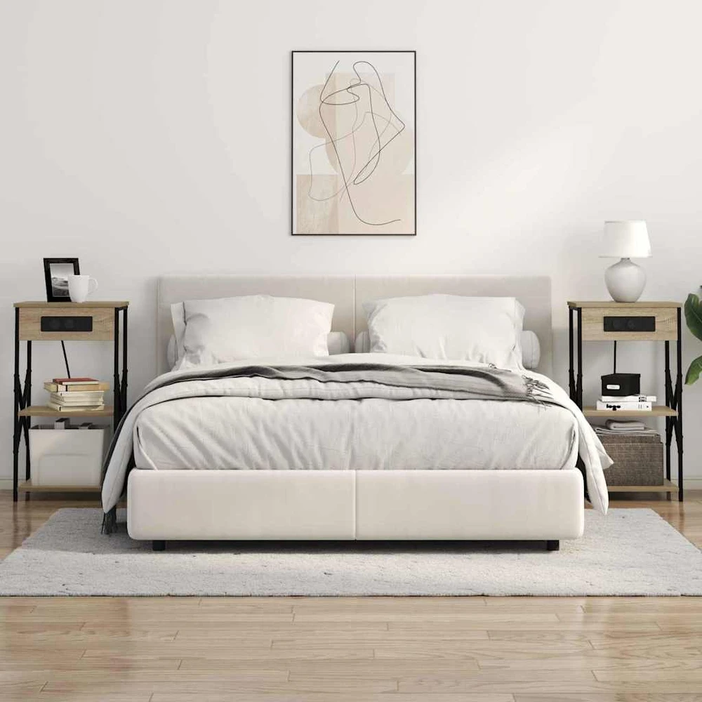 Šalia lovos spintelė 2 vnt. Sonoma ąžuolas 41 x 31 x 76 cm