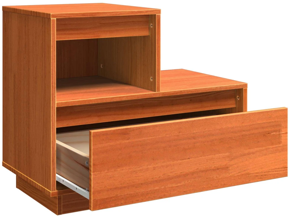 Šalia lovos spintelė 2 vnt. Vaško ruda 60 x 34 x 51 cm