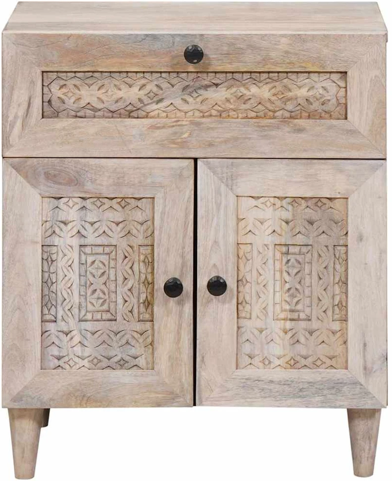 Šalia lovos spintelė Balta 50 x 33 x 60 cm Apdirbta mediena
