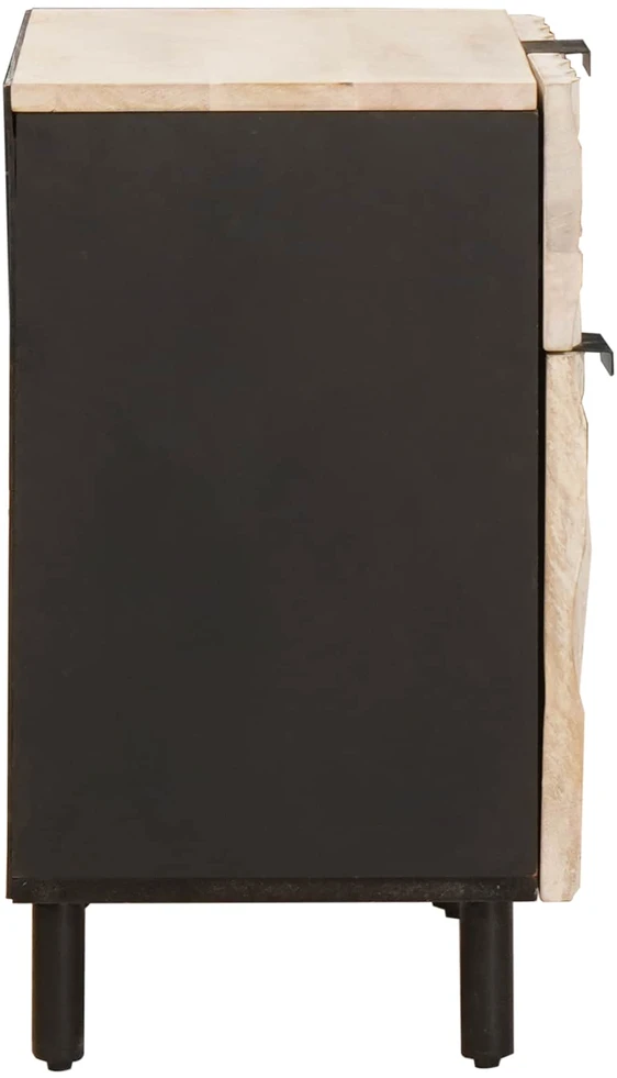 Šalia lovos spintelė Balta 50 x 33 x 60 cm Kietas mango medis