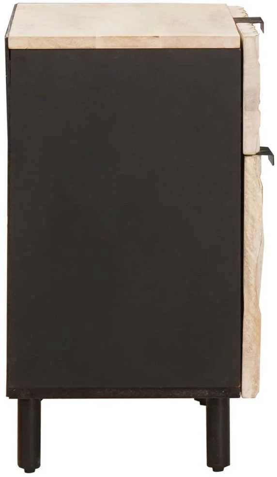 Šalia lovos spintelė Balta 50 x 33 x 60 cm Kietas mango medis