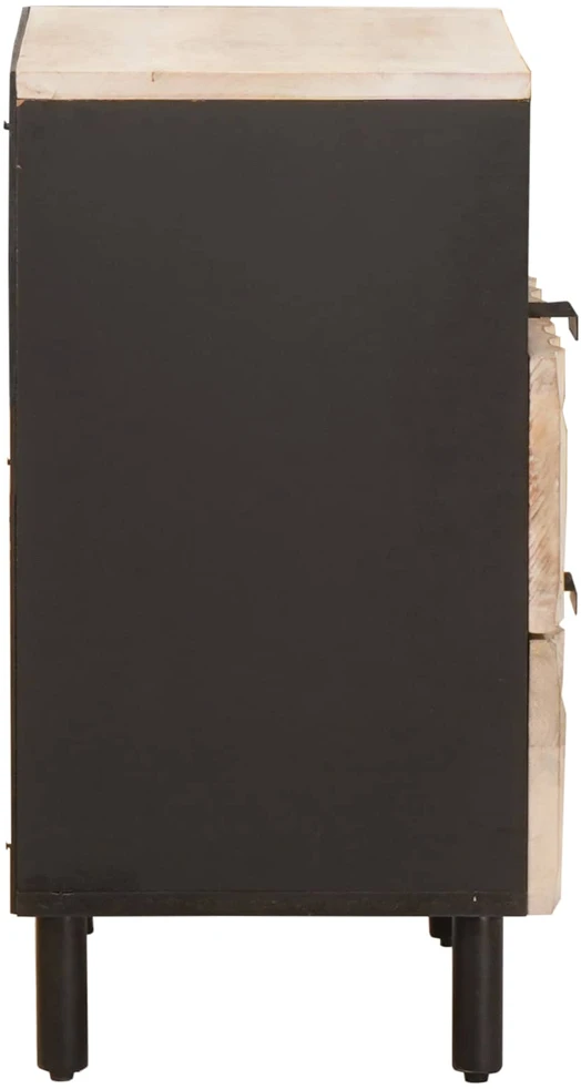 Šalia lovos spintelė Balta 50 x 33 x 62 cm Kietas mango medis