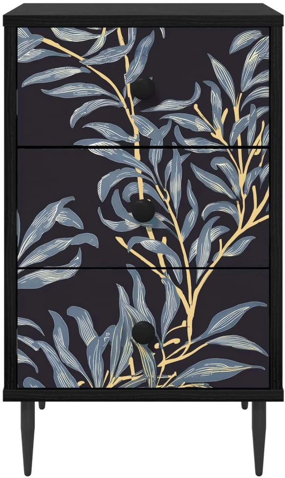 Šalia lovos spintelė DOKKUM Juodojo ąžuolo 36 x 33 x 61 cm