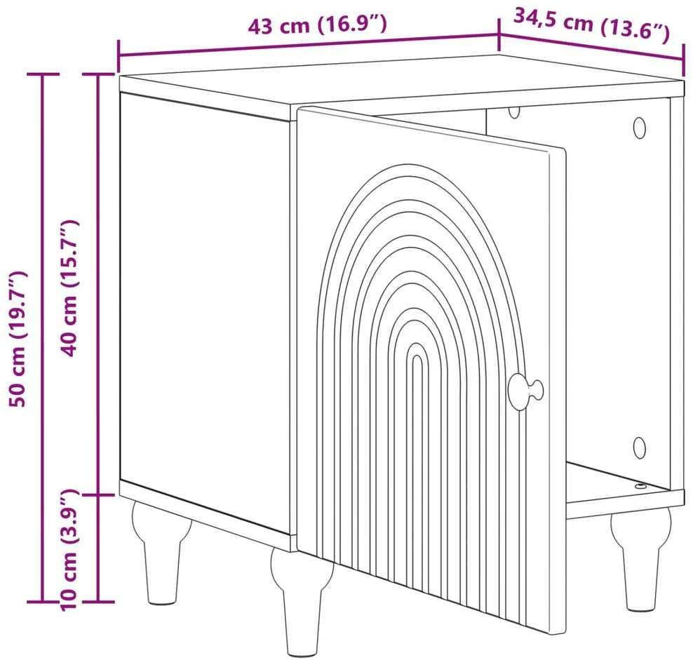 Šalia lovos spintelė Itin blizgi balta 43 x 34,5 x 50 cm