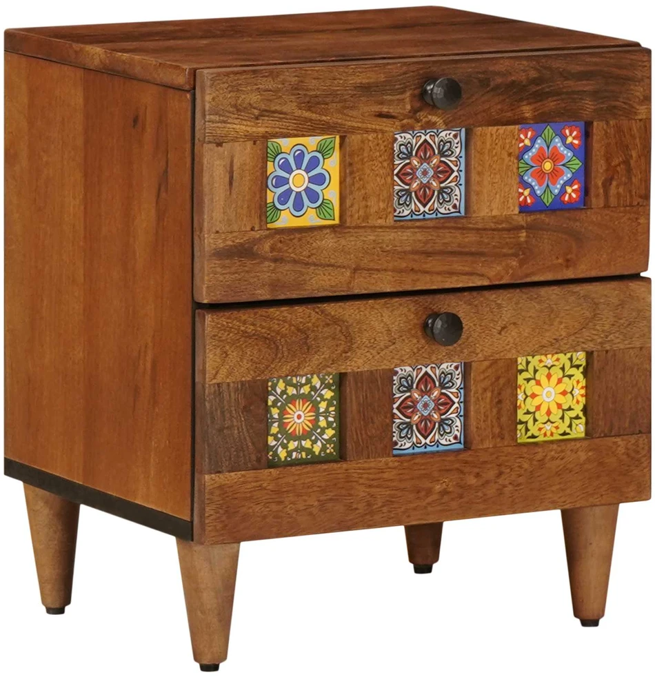 Šalia lovos spintelė Ruda 40 x 33 x 46 cm Kietas mango medis