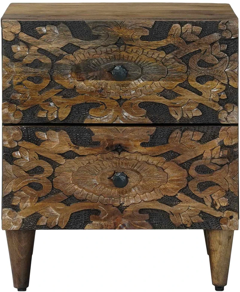 Šalia lovos spintelė Ruda 40 x 33,5 x 46 cm Kietas mango medis