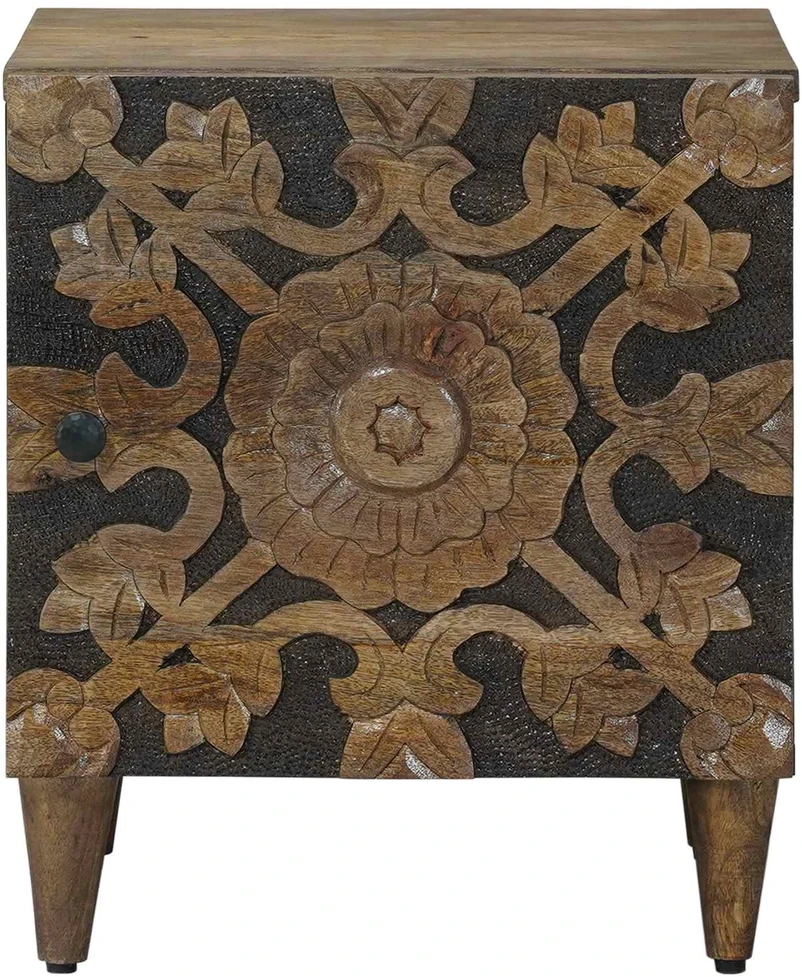 Šalia lovos spintelė Ruda 40 x 33,5 x 46 cm Kietas mango medis