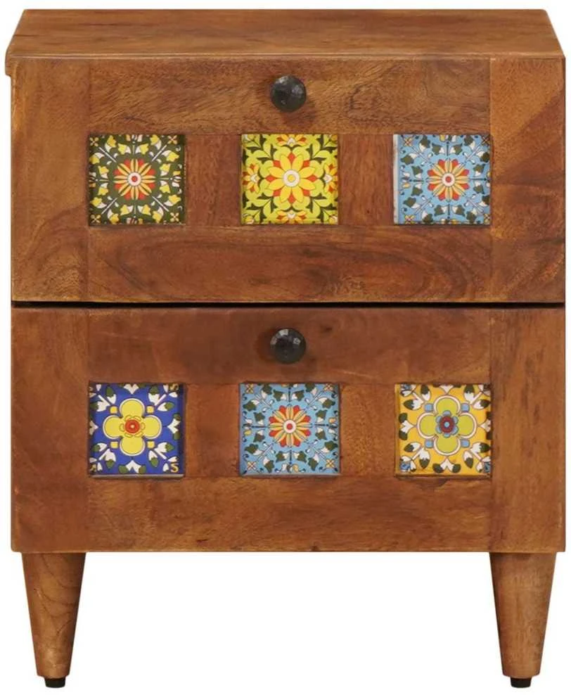 Šalia lovos spintelė Ruda 40 x 33 x 46 cm Kietas mango medis