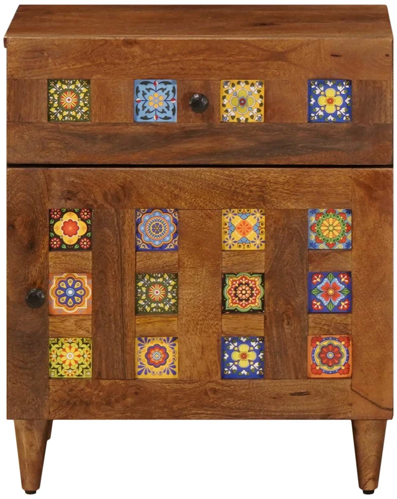 Šalia lovos spintelė Ruda 50 x 33 x 60 cm Kietas mango medis