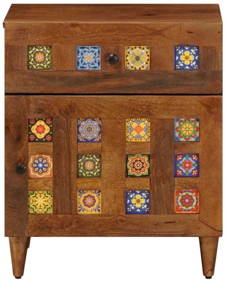 Šalia lovos spintelė Ruda 50 x 33 x 60 cm Kietas mango medis