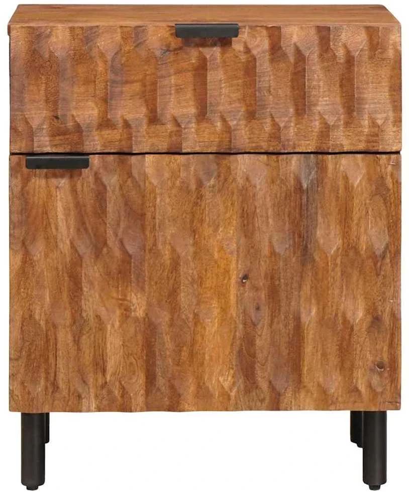 Šalia lovos spintelė Ruda 50 x 33 x 60 cm Kietas mango medis