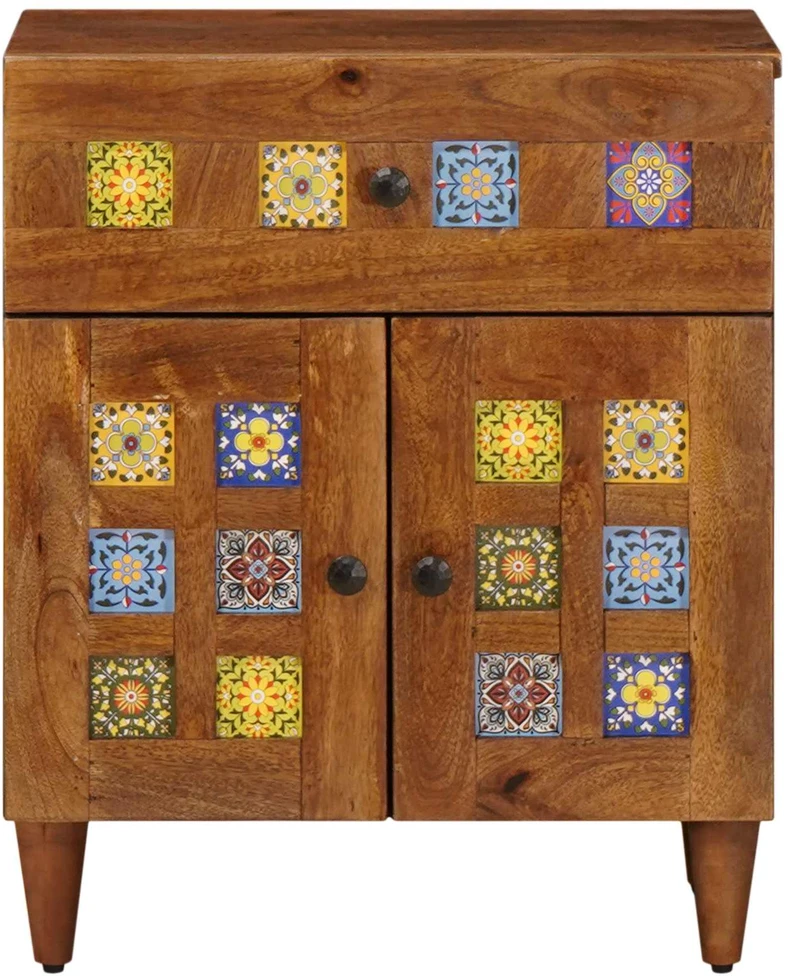 Šalia lovos spintelė Ruda 50 x 33 x 60 cm Kietas mango medis