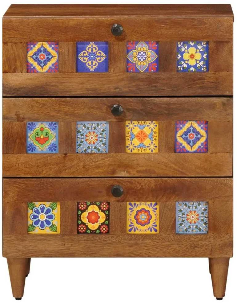 Šalia lovos spintelė Ruda 50 x 33 x 62 cm Kietas mango medis