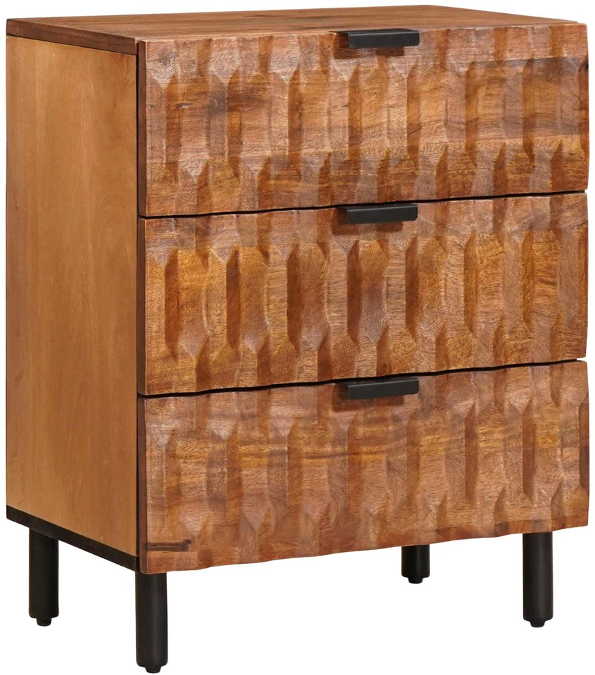 Šalia lovos spintelė Ruda 50 x 33 x 62 cm Kietas mango medis