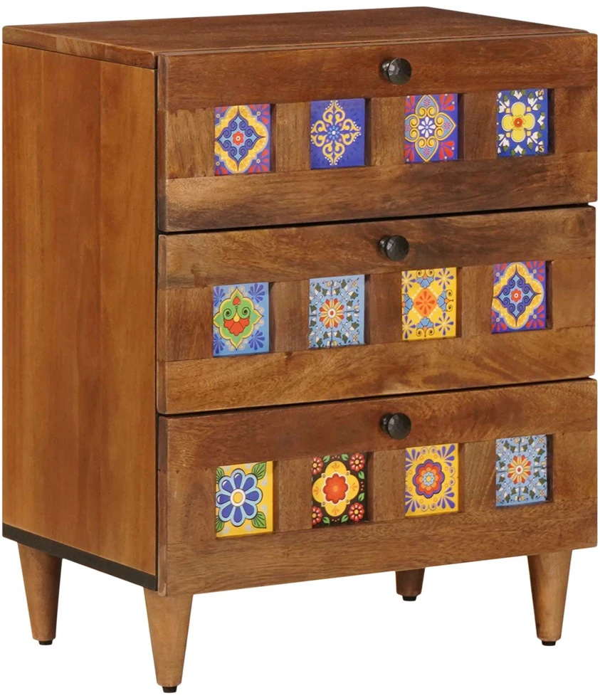 Šalia lovos spintelė Ruda 50 x 33 x 62 cm Kietas mango medis