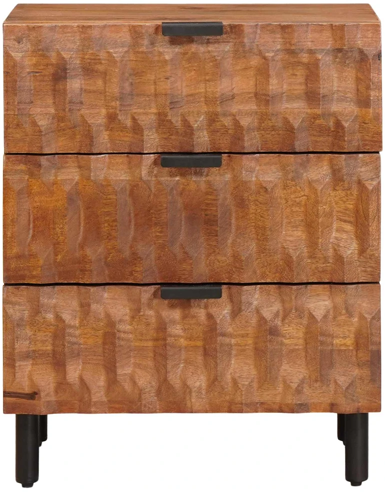 Šalia lovos spintelė Ruda 50 x 33 x 62 cm Kietas mango medis