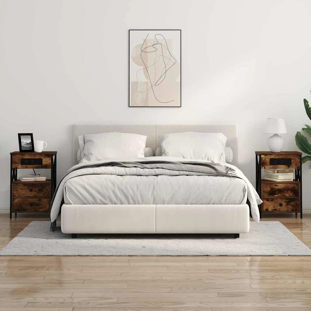 Šalia lovos spintelė Rūkyta ąžuolas 40 x 31 x 60 cm