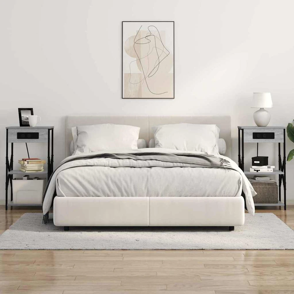 Šalia lovos spintelė su lentyna Pilkas Sonoma 41 x 31 x 76 cm