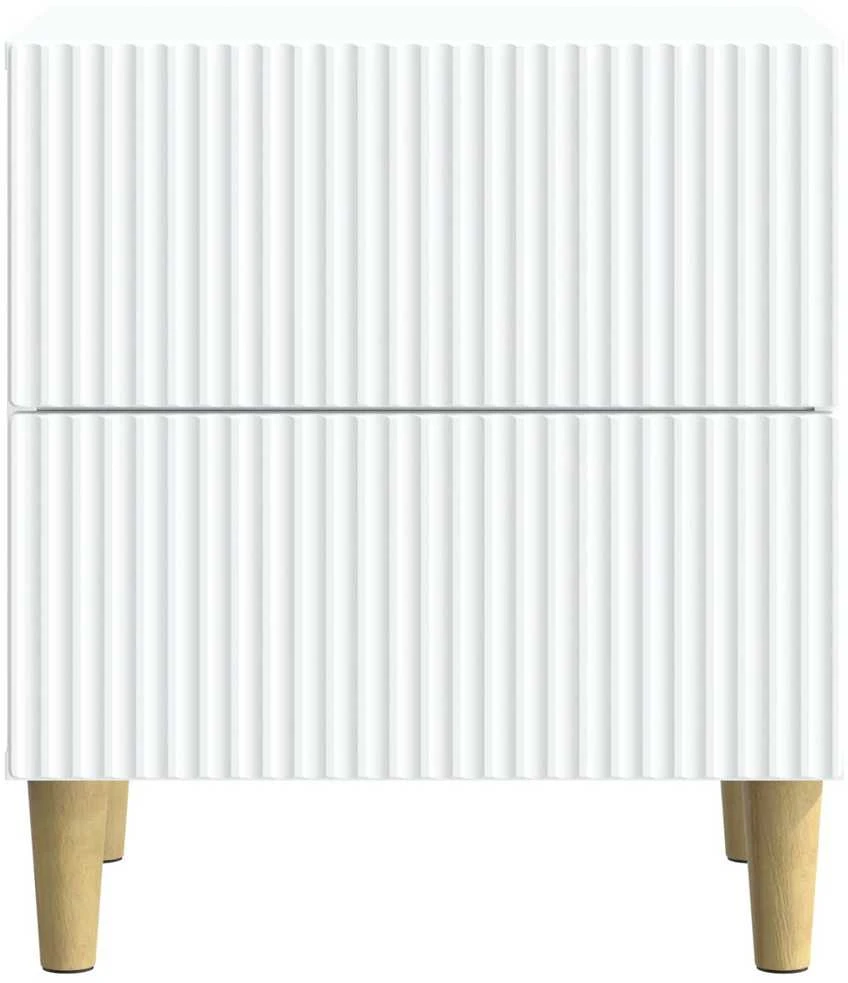 Šalia lovos spintelė 2 vnt. Balta 43 x 34,5 x 48 cm