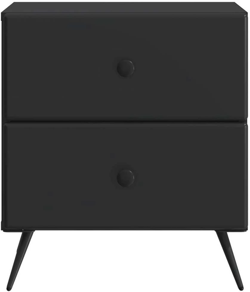 Šalia lovos spintelė 2 vnt. Juoda 43 x 34,5 x 47,5 cm