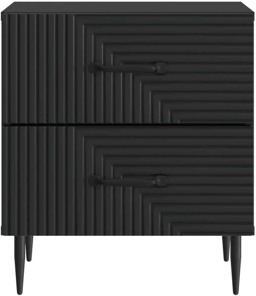 Šalia lovos spintelė 2 vnt. Juoda 43 x 34,5 x 47,5 cm