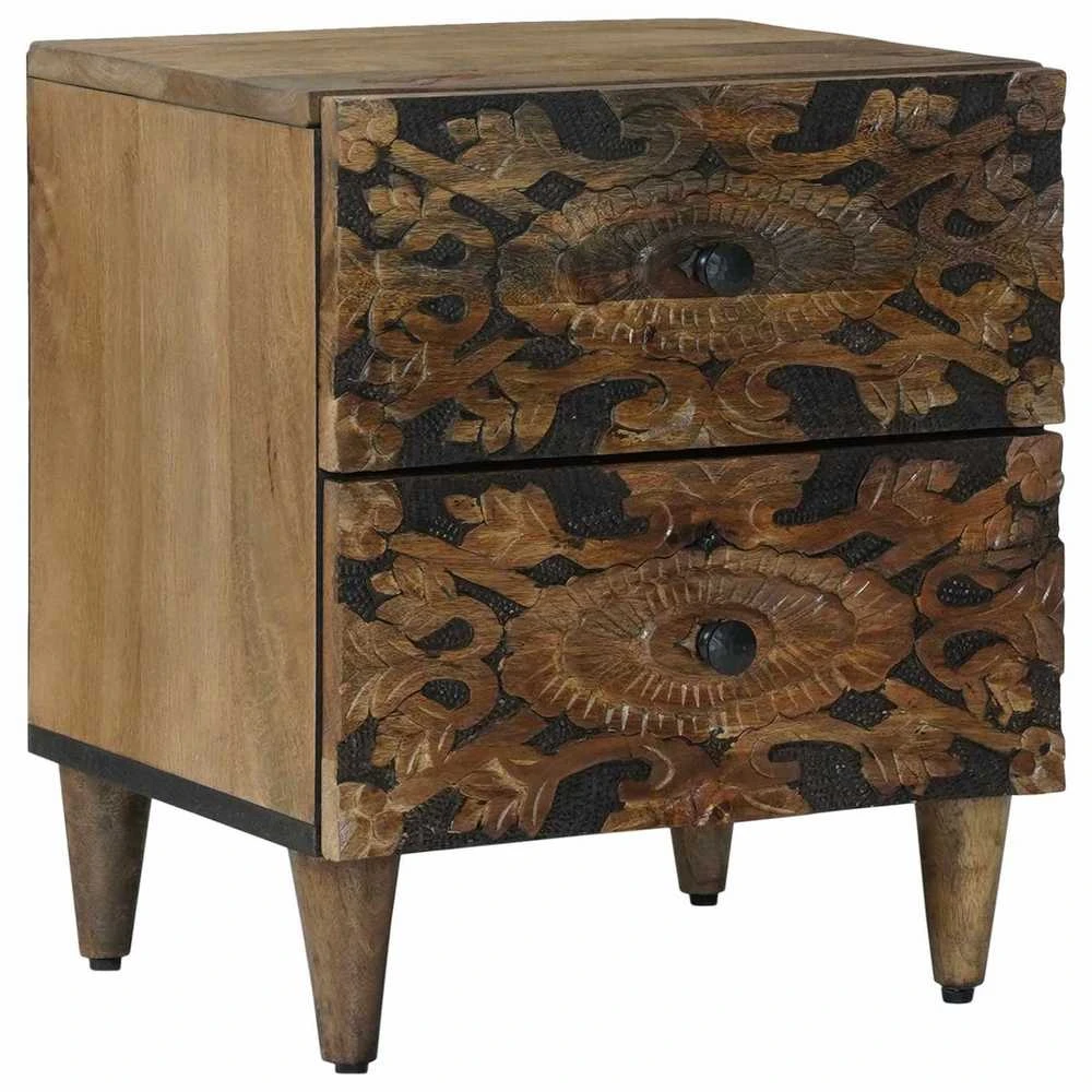 Šalia lovos spintelė 2 vnt. Ruda 40 x 33,5 x 46 cm