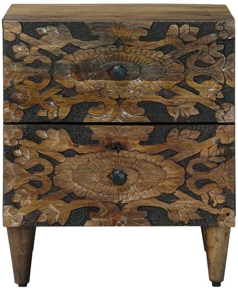 Šalia lovos spintelė 2 vnt. Ruda 40 x 33,5 x 46 cm