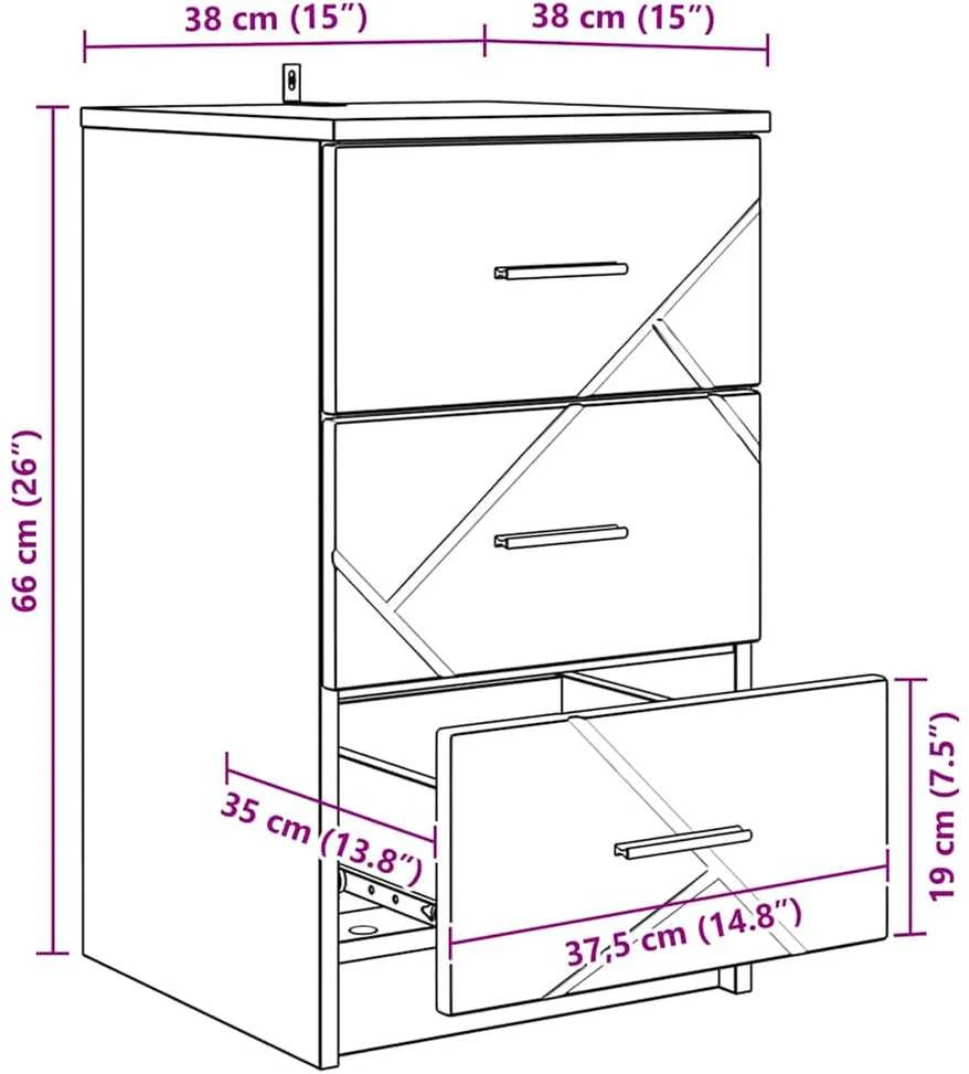 Šalia lovos spintelė artisano ąžuolo 38 x 38 x 66 cm