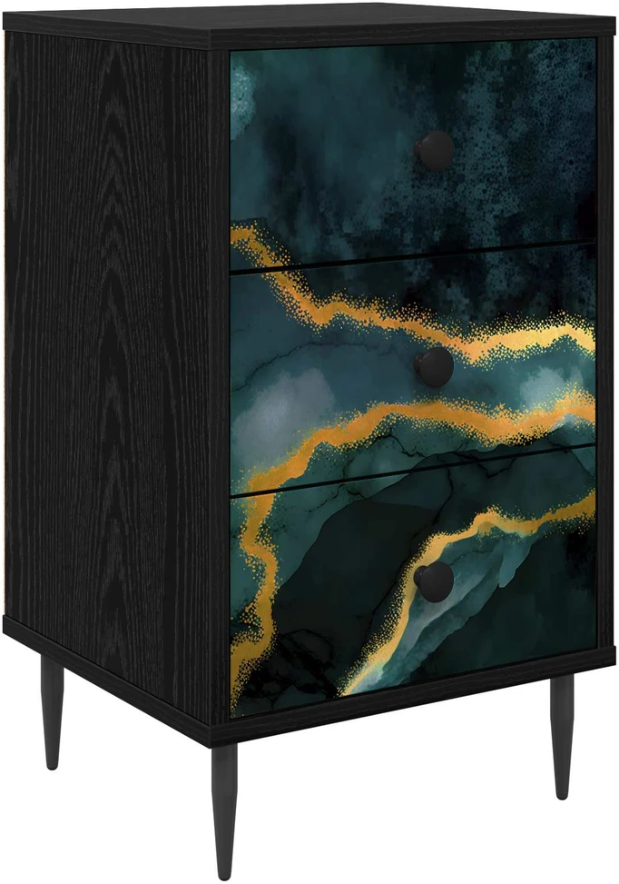 Šalia lovos spintelė WIJHE Juodojo ąžuolo 36 x 33 x 61 cm