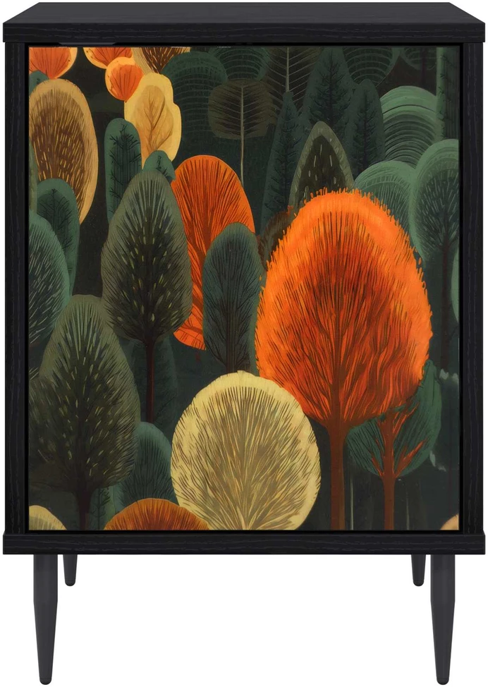 Šalia lovos spintelė ZAANDAM Juodojo ąžuolo 36 x 33 x 51 cm