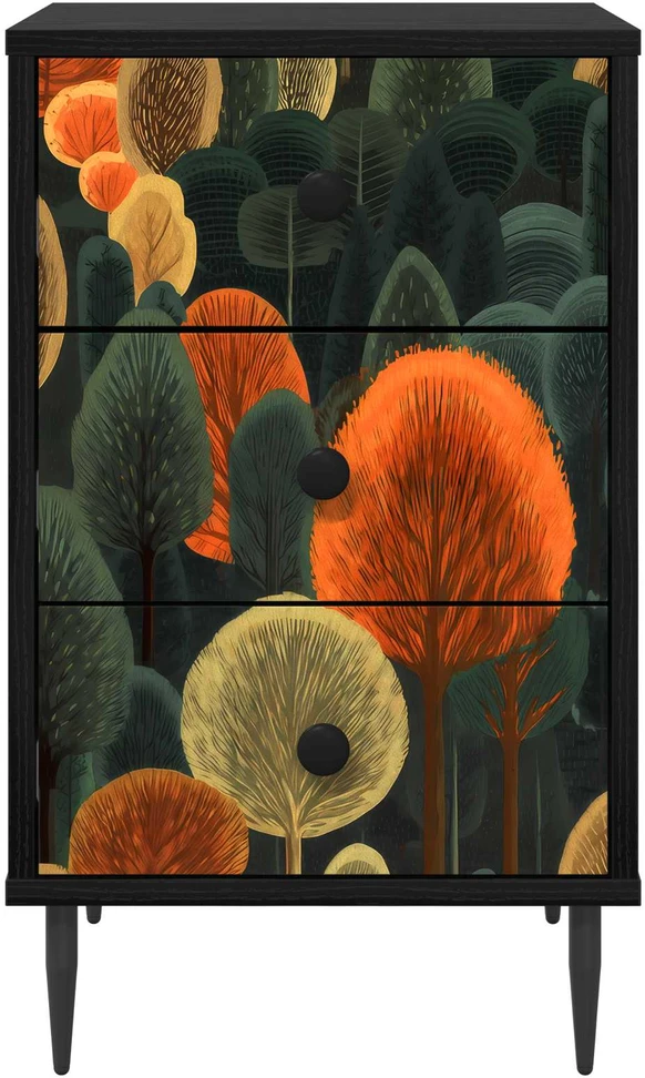 Šalia lovos spintelė ZAANDAM Juodojo ąžuolo 36 x 33 x 61 cm