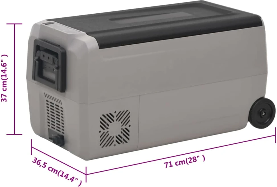 Šaltdėžė su ratukais ir adapteriu, juoda ir pilka, 36l, PP/PE