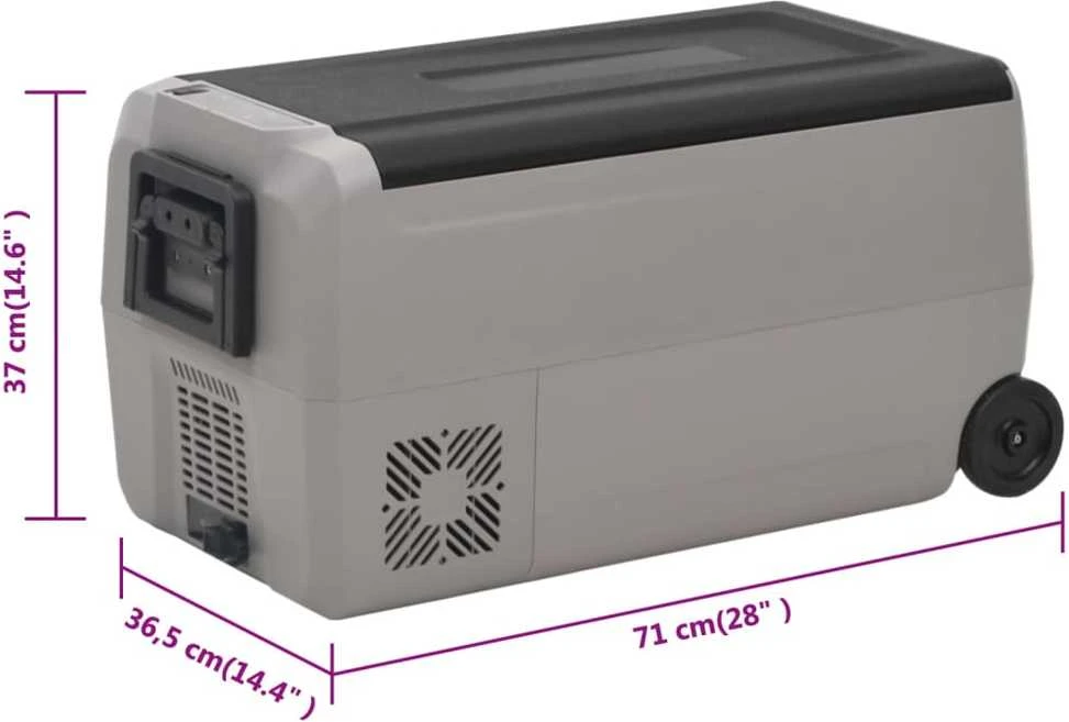 Šaltdėžė su ratukais ir adapteriu, juoda ir pilka, 36l, PP/PE