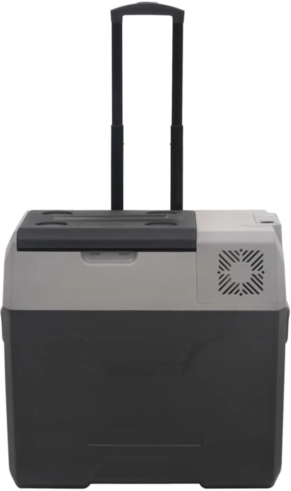 Šaltdėžė su ratukais ir adapteriu, juoda ir pilka, 50l, PP