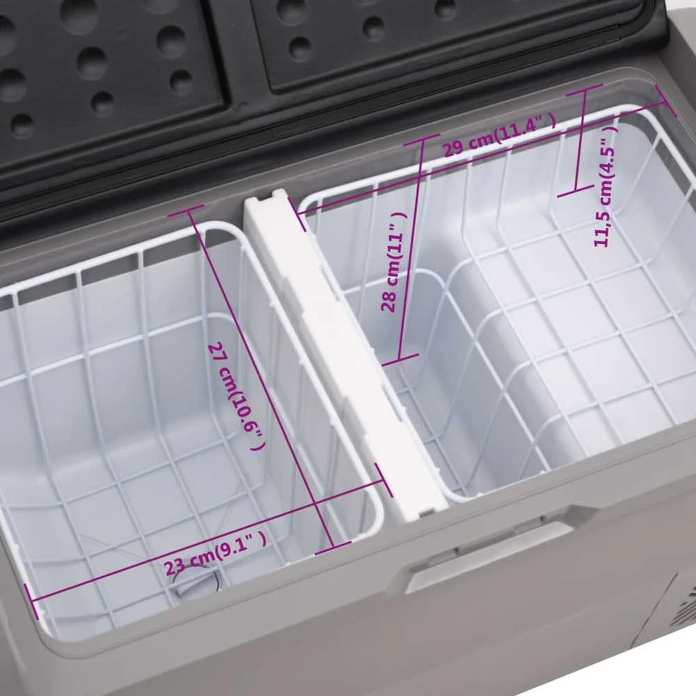 Šaltdėžė su ratukais ir adapteriu, juoda ir pilka, 36l, PP/PE