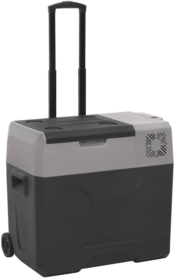 Šaltdėžė su ratukais ir rankena, juoda ir pilka, 40l, PP