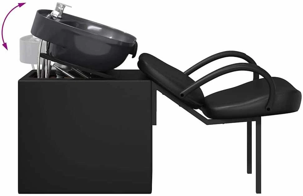 Šampūno kėdė Juoda 136 x 60 x 92 cm PVC