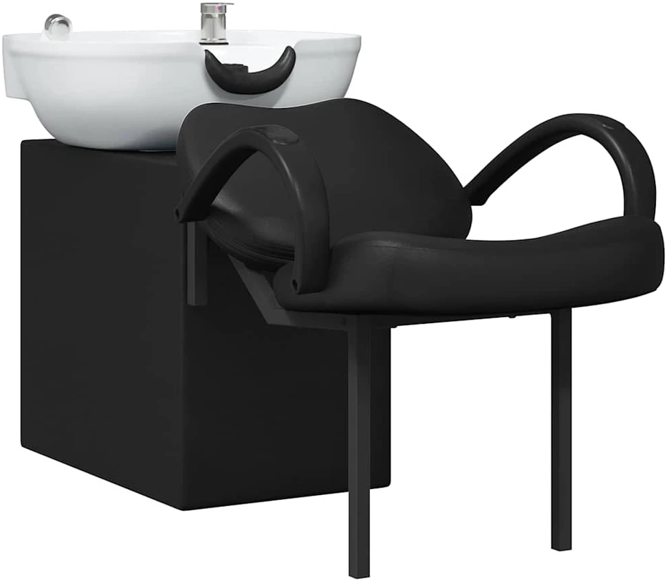 Šampūno kėdė Juoda ir Balta 136 x 60 x 92 cm PVC