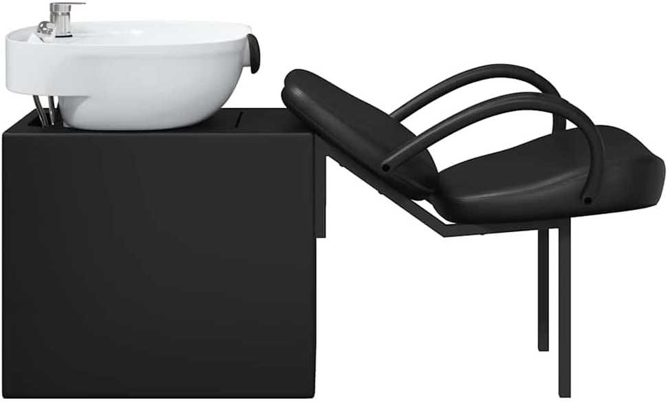Šampūno kėdė Juoda ir Balta 136 x 60 x 92 cm PVC