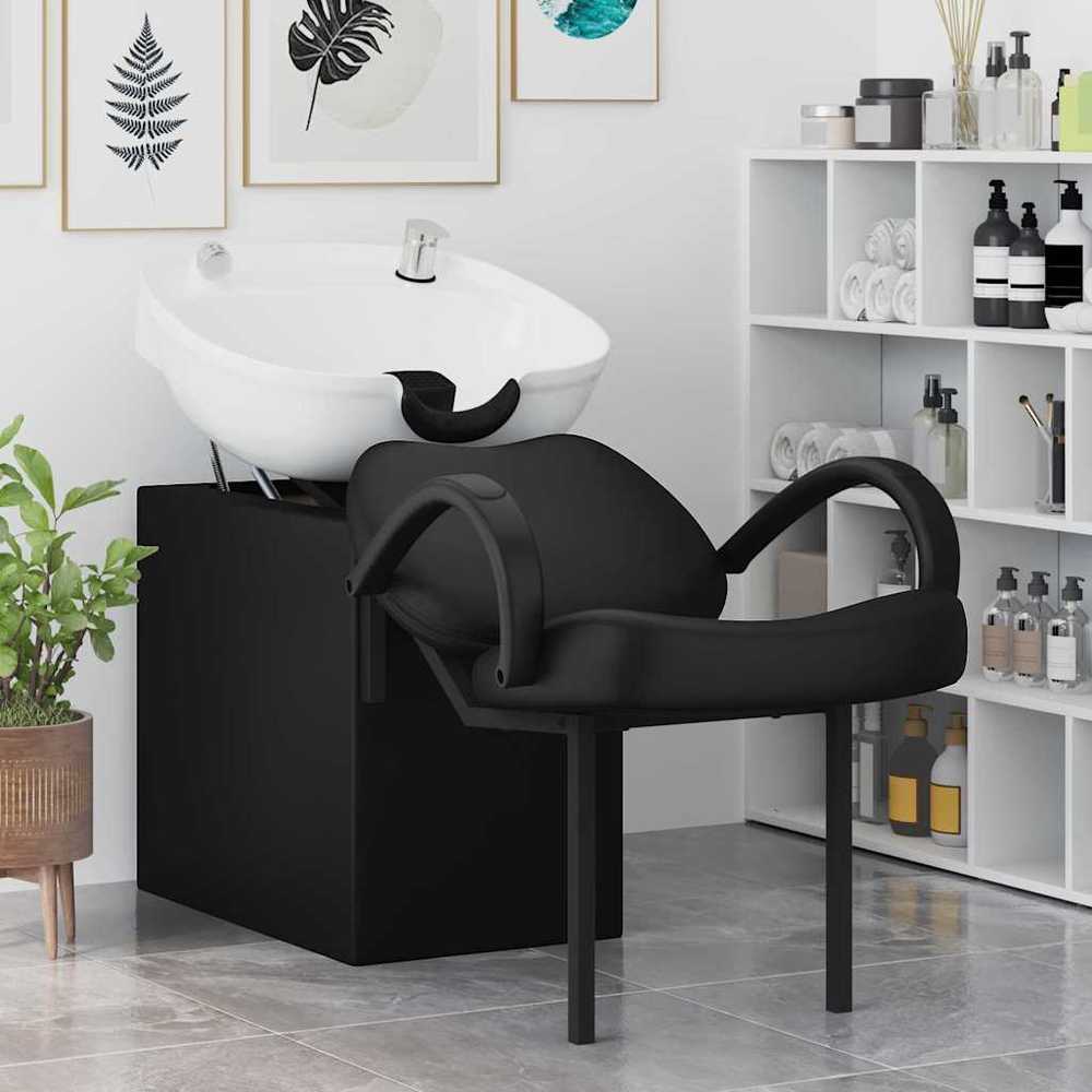Šampūno kėdė Juoda ir Balta 136 x 60 x 92 cm PVC
