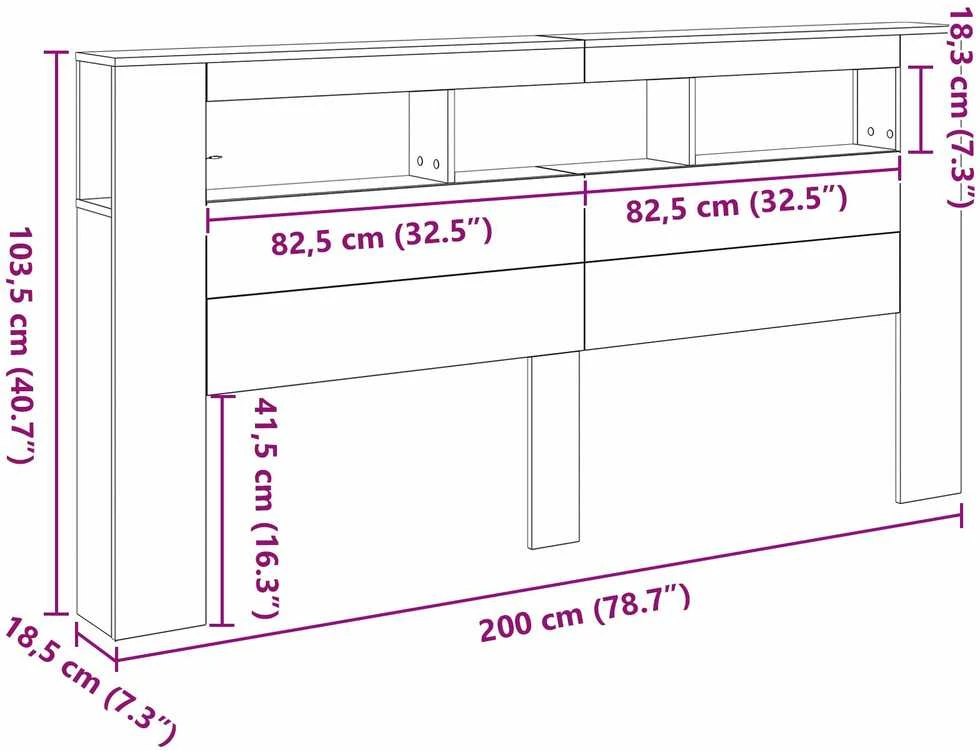 LED galvūgalis Juodas ąžuolas Apdirbta mediena