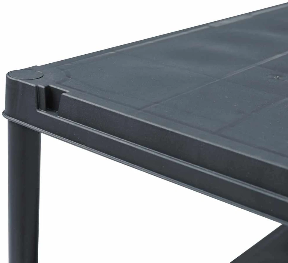 Sandėliavimo lentynos, 5vnt., juod., 60x30x180cm, plast., 125kg