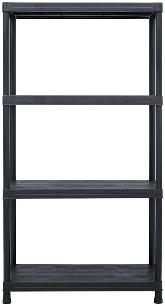 Sandėliavimo lentynos, 5vnt., juodos, 60x30x138cm, plastikas