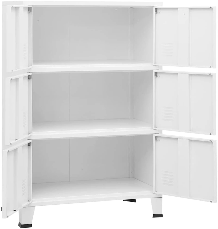 Sandėliavimo spintelė, balta, 75x40x115cm, metalas, pramoninė