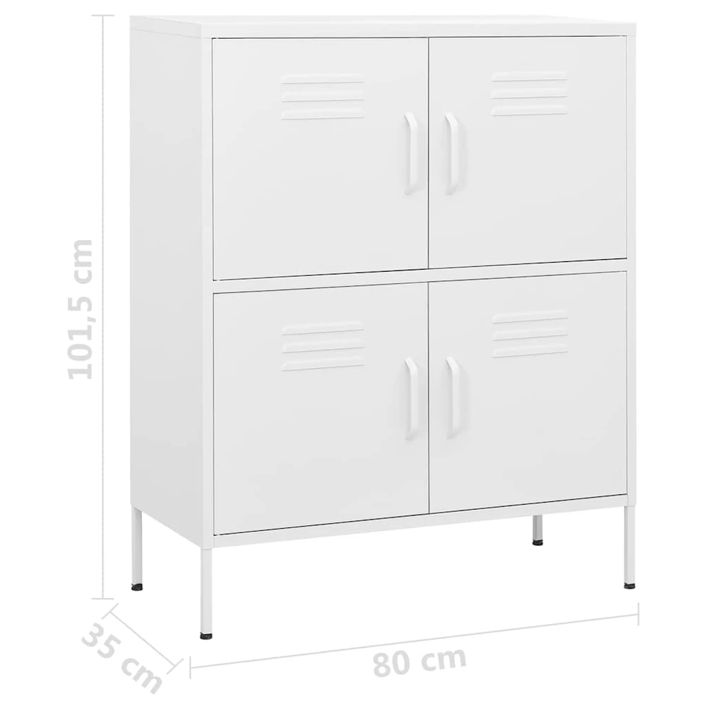 Sandėliavimo spintelė, baltos spalvos, 80x35x101,5cm, plienas