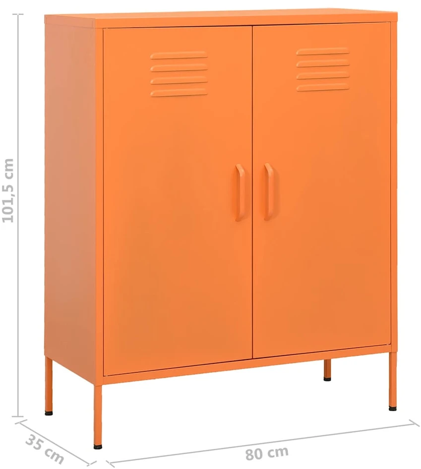 Sandėliavimo spintelė, oranžinė, 80x35x101,5cm, plienas